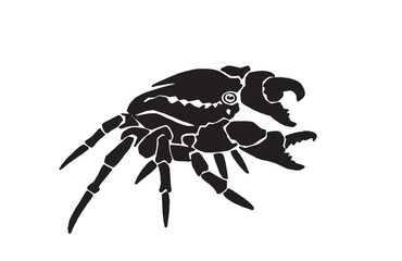 Graphical sea crab isolated on white background, seafood, vector illustration	