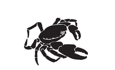 Graphical sea crab isolated on white background, seafood, vector illustration	