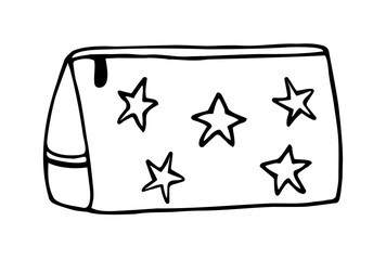  Pencil case, vector black and white pencil case for stationery. The 