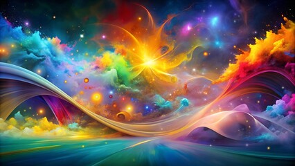 Celestial Symphony: A Dance of Colors and Forms  Generative AI