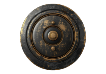 vintage doorbell button isolated on transparent background.