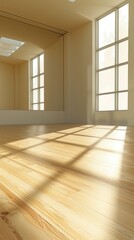 Sunlight streaming through a window onto a wooden floor.