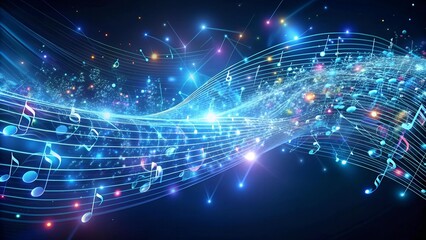 Obraz premium The Quantum Symphony: A Tapestry of Data and Code AI generated