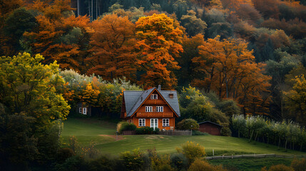 The allure of a cottage nestled among rolling hills.
