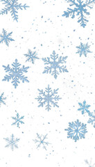 Isolated background, Snowflakes floating in the air, Transparent background PNG