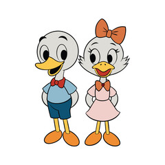 cartoon cute cupule duck, vector illustration