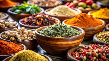 A Symphony of Spices: A Still Life of Aromatic Herbs and Spices  AI Generated