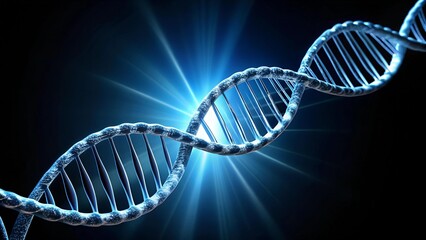 Electric Blue Helix: A Minimalist Depiction of the DNA Double Helix  AI Generated