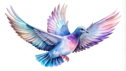 Obraz premium Soaring Serenity: A Watercolor Pigeon Tattoo AI generated