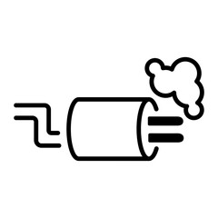 An outline style icon of car exhaust 