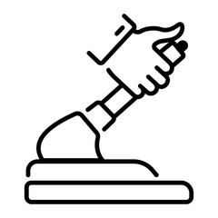 Car handbrake icon in line style 
