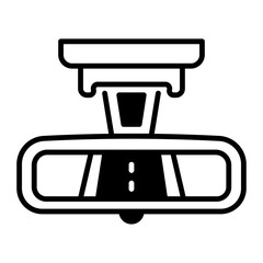 Rearview mirror icon designed in line style 