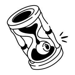 Spooky clock icon in glyph style