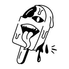 A sketchy icon of spooky dessert 