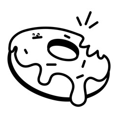 A sketchy style icon of donut  