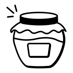A doodle icon of jam jar 