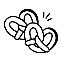 A hand drawn icon of pretzel 