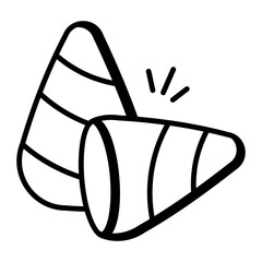A hand drawn icon of candy corns  