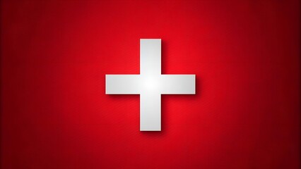 Obraz premium Crimson Canvas, Swiss Symbol: A Bold Background with a White Cross generative AI