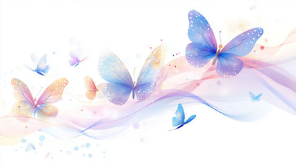Fototapeta na wymiar abstract background with blue butterflies