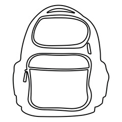 Fototapeta premium School bag line art, Hand drawn backpack line art vector, school backpack doodle