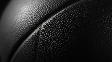 Close-up of Black Leather with a Smooth Texture
