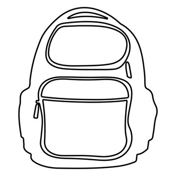 recommend clip art: School bag line art, Hand drawn backpack line art vector, school backpack doodle