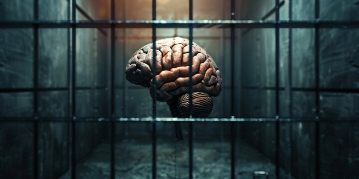 Confined mind, abstract virtual 3d rendering