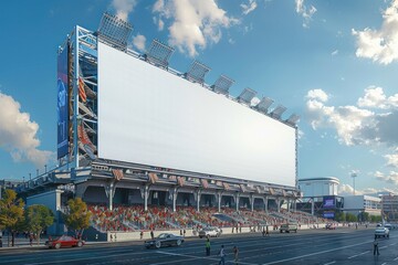 Blank Billboard in Stadium Setting.