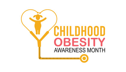 National Childhood Obesity Awareness Month is observed every year on September.Holiday concept background, placard, banner design template Vector illustration background design.