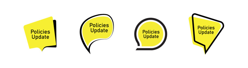 Policies Update sign on white background