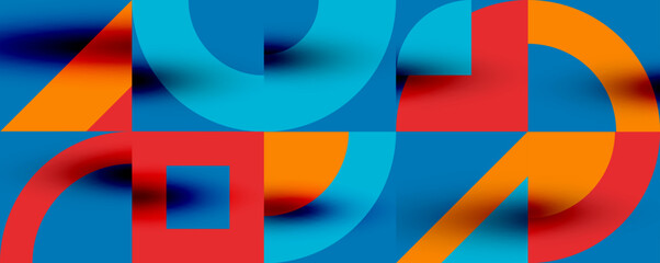 Neo memphis geometric pattern with circles, squares. Pop art abstract background for covers, banners, flyers and posters and other templates