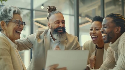 The joyful business team