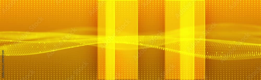 Wall mural yellow gradient seamless looped animated background. abstract moves text frame, polygonal border. br