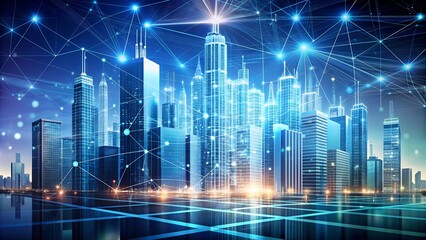 Obraz premium Abstract Cityscape with Corporate Elements AI Generated