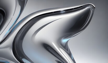 Holographic sleek silver metallic surface with smooth curves. high-resolution modern and elegant design for digital art and backgrounds