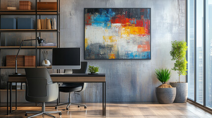 Fototapeta premium oil painting modern living room