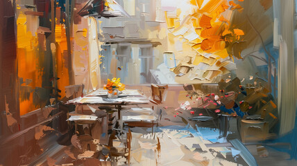 Obraz premium oil painting restrant image