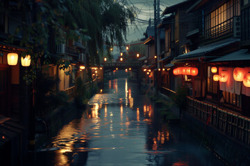 Obraz premium kyoto city at night image