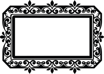 vintage frame illustration black and white