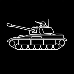 Panzer Symbol, Logo weiß auf schwarzem Untergrund 