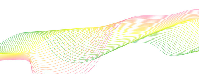 Vector abstract colorful flowing wave lines isolated on white background. colorful wave lines on white background for elements in concept business presentation, Brochure, Flyer, Science, Technology.	
