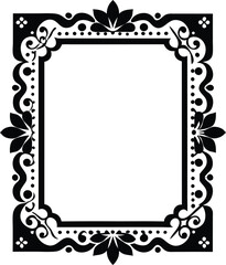 vintage frame illustration black and white