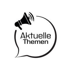 aktuelle themen sign on white background
