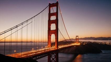 Naklejka premium golden gate bridge at sunset