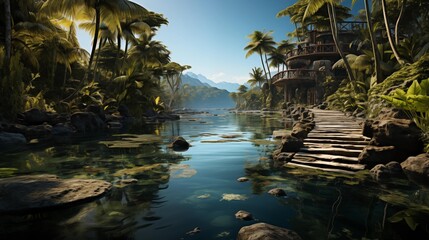waterfall in jungle