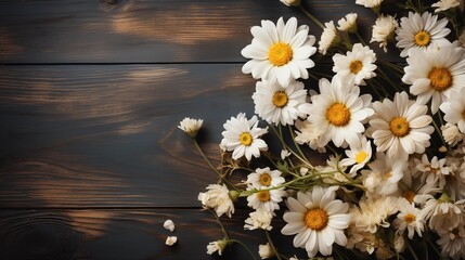 Obraz premium white flowers on wooden background