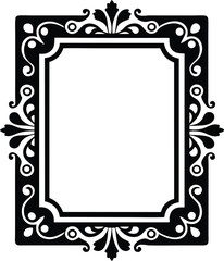 vintage frame illustration black and white