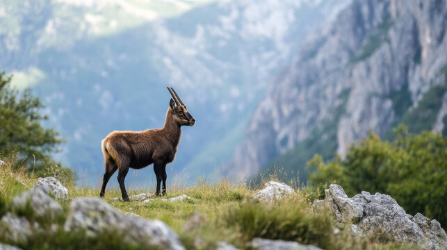 Chamois are nimble mountain goats that live in the high peaks of Spain's Picos de Europa National Park.