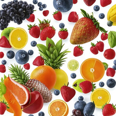 Illustration of fruits, fruit background 